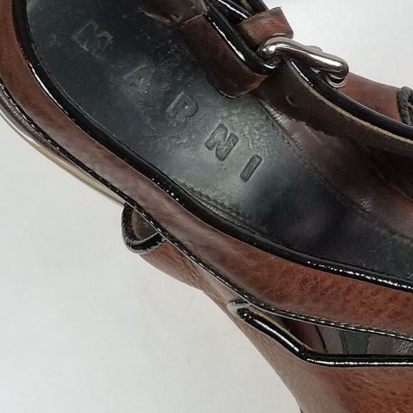 Y2K vintage pre owned Marni Lucite platform brown leather heeled shoes - Picture 6 of 7
